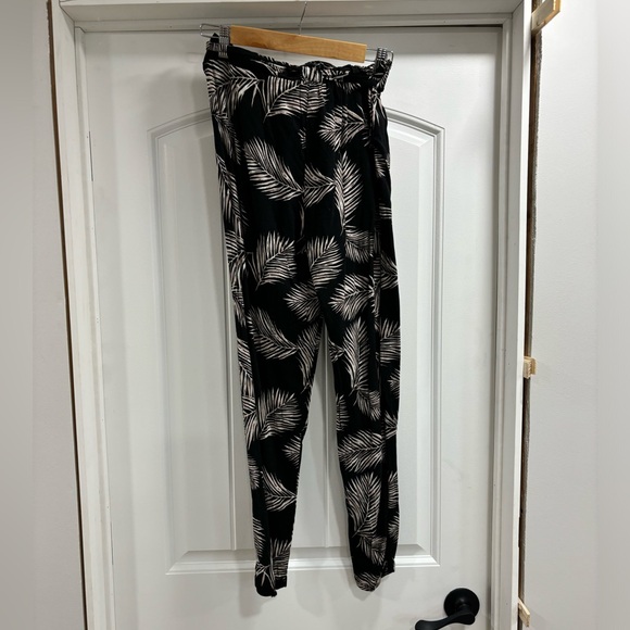 Streetwear Society Black Pants w/ Palm Leaves w/ Ties Size M - Picture 2 of 4